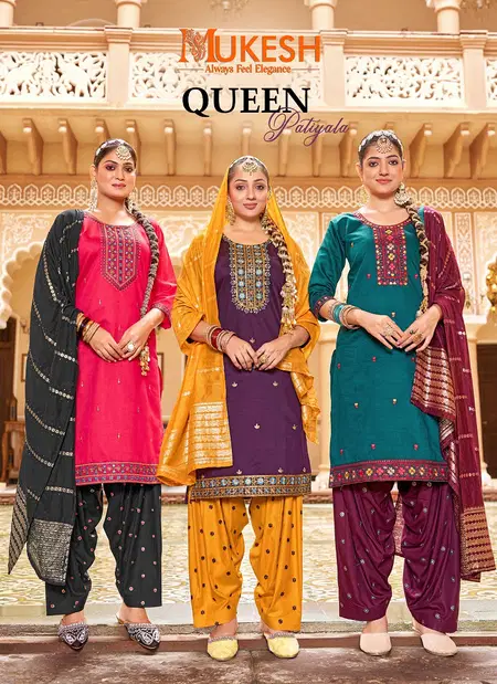 Queen Patiyala By Banwery Gadhwal Silk Online Kurti With Bottom Dupatta Wholesale